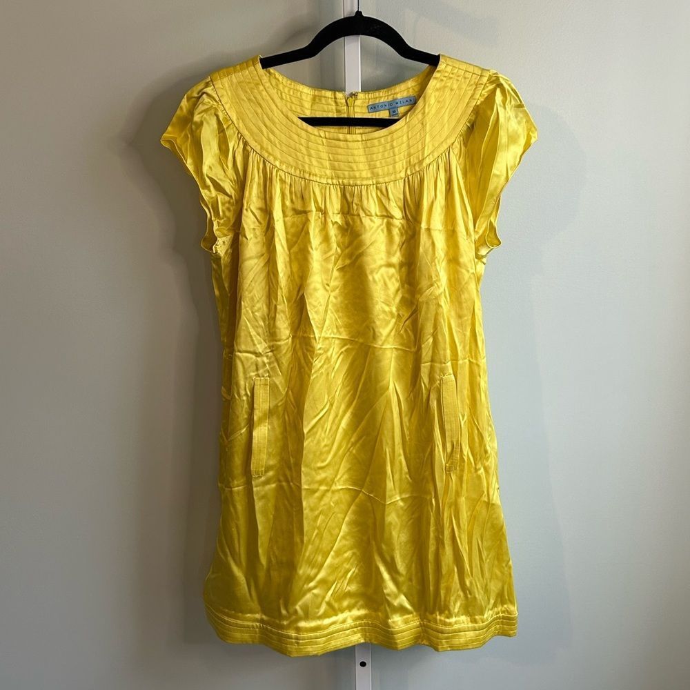 Antonio Melani Yellow Short Sleeve Mini Dress